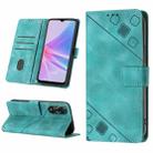 For OPPO A78 Skin-feel Embossed Leather Phone Case(Green) - 1