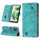 For Xiaomi Redmi Note 12 Global Skin-feel Embossed Leather Phone Case(Green) - 1
