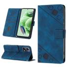 For Xiaomi Redmi Note 12 Global Skin-feel Embossed Leather Phone Case(Blue) - 1