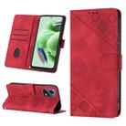 For Xiaomi Redmi Note 12 Global Skin-feel Embossed Leather Phone Case(Red) - 1