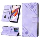 For Xiaomi Redmi 12C / 11A 4G Skin-feel Embossed Leather Phone Case(Light Purple) - 1