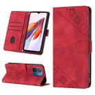 For Xiaomi Redmi 12C / 11A 4G Skin-feel Embossed Leather Phone Case(Red) - 1