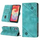For Samsung Galaxy A04e / F04 / M04 Skin-feel Embossed Leather Phone Case(Green) - 1