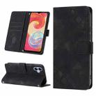 For Samsung Galaxy A04e / F04 / M04 Skin-feel Embossed Leather Phone Case(Black) - 1
