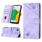 For Samsung Galaxy A04 Core Skin-feel Embossed Leather Phone Case(Light Purple) - 1