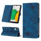 For Samsung Galaxy A04 Core Skin-feel Embossed Leather Phone Case(Blue) - 1