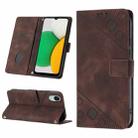 For Samsung Galaxy A04 Core Skin-feel Embossed Leather Phone Case(Brown) - 1
