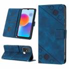 For ZTE Blade A52 Skin-feel Embossed Leather Phone Case(Blue) - 1