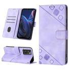 For ZTE Blade A72 Skin-feel Embossed Leather Phone Case(Light Purple) - 1