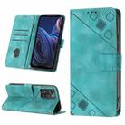 For ZTE Blade A72 Skin-feel Embossed Leather Phone Case(Green) - 1