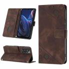 For ZTE Blade A72 Skin-feel Embossed Leather Phone Case(Brown) - 1