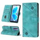 For Tecno Camon 18 / 18 P Skin-feel Embossed Leather Phone Case(Green) - 1