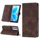 For Tecno Camon 18 Premier Skin-feel Embossed Leather Phone Case(Brown) - 1