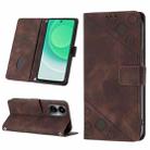 For Tecno Camon 19 Skin-feel Embossed Leather Phone Case(Brown) - 1