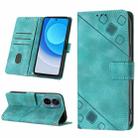 For Tecno Camon 19 Neo Skin-feel Embossed Leather Phone Case(Green) - 1