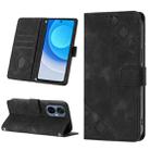 For Tecno Camon 19 Neo Skin-feel Embossed Leather Phone Case(Black) - 1