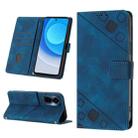 For Tecno Camon 19 Pro 5G Skin-feel Embossed Leather Phone Case(Blue) - 1