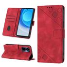 For Tecno Camon 19 Pro 5G Skin-feel Embossed Leather Phone Case(Red) - 1