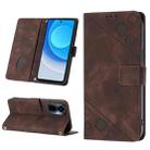 For Tecno Camon 19 Pro 5G Skin-feel Embossed Leather Phone Case(Brown) - 1