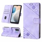 For Tecno Pop 6 Skin-feel Embossed Leather Phone Case(Light Purple) - 1