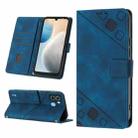 For Tecno Pop 6 Skin-feel Embossed Leather Phone Case(Blue) - 1