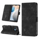 For Tecno Pop 6 Skin-feel Embossed Leather Phone Case(Black) - 1