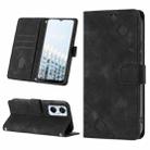 For Tecno Pop 6 Pro Skin-feel Embossed Leather Phone Case(Black) - 1