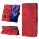 For Tecno Pova 3 LE7 Skin-feel Embossed Leather Phone Case(Red) - 1