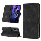 For Tecno Pova 3 LE7 Skin-feel Embossed Leather Phone Case(Black) - 1