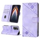 For Tecno Pova 4 LG7n Skin-feel Embossed Leather Phone Case(Light Purple) - 1