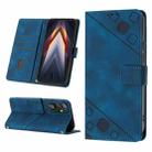 For Tecno Pova 4 LG7n Skin-feel Embossed Leather Phone Case(Blue) - 1