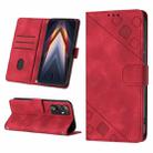 For Tecno Pova 4 LG7n Skin-feel Embossed Leather Phone Case(Red) - 1