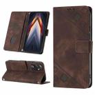 For Tecno Pova 4 LG7n Skin-feel Embossed Leather Phone Case(Brown) - 1