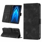 For Tecno Pova Neo 2 LG6n Skin-feel Embossed Leather Phone Case(Black) - 1