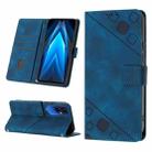 For Tecno Pova 4 Pro LG8n Skin-feel Embossed Leather Phone Case(Blue) - 1