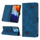 For Tecno Spark 9 KG5p Skin-feel Embossed Leather Phone Case(Blue) - 1