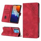 For Tecno Spark 9 KG5p Skin-feel Embossed Leather Phone Case(Red) - 1