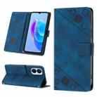 For Tecno Spark 9 Pro / Spark 9T Skin-feel Embossed Leather Phone Case(Blue) - 1