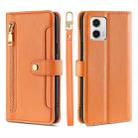 For Motorola Moto G73 5G Sheep Texture Cross-body Zipper Wallet Leather Phone Case(Orange) - 1