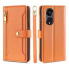 For OPPO Reno8 T 5G/A1 Pro 5G Sheep Texture Cross-body Zipper Wallet Leather Phone Case(Orange) - 1