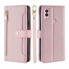 For Kyocera Android One S10 Sheep Texture Cross-body Zipper Wallet Leather Phone Case(Pink) - 1