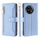 For OnePlus Ace 2/11R Sheep Texture Cross-body Zipper Wallet Leather Phone Case(Blue) - 1