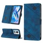 For OnePlus ACE 5G Skin-feel Embossed Leather Phone Case(Blue) - 1