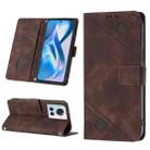 For OnePlus ACE 5G Skin-feel Embossed Leather Phone Case(Brown) - 1