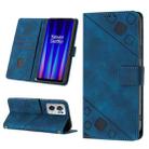 For OnePlus Nord CE 2 5G Skin-feel Embossed Leather Phone Case(Blue) - 1