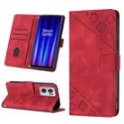 For OnePlus Nord CE 2 5G Skin-feel Embossed Leather Phone Case(Red) - 1