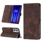 For OnePlus Nord CE 2 5G Skin-feel Embossed Leather Phone Case(Brown) - 1