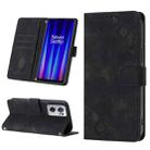 For OnePlus Nord CE 2 5G Skin-feel Embossed Leather Phone Case(Black) - 1