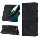 For OnePlus 11 Skin-feel Embossed Leather Phone Case(Black) - 1