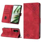 For OnePlus Nord CE 3 5G Skin-feel Embossed Leather Phone Case(Red) - 1